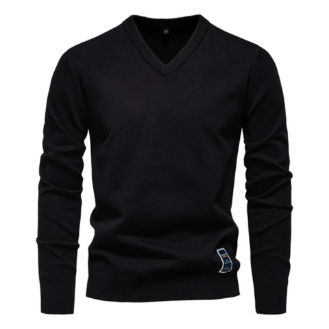 Pull classique à col en V pour homme | Chaud
