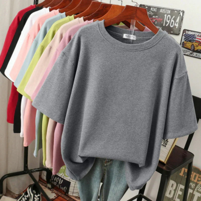 T-shirt femme en coton mélangé doux | Oversize
