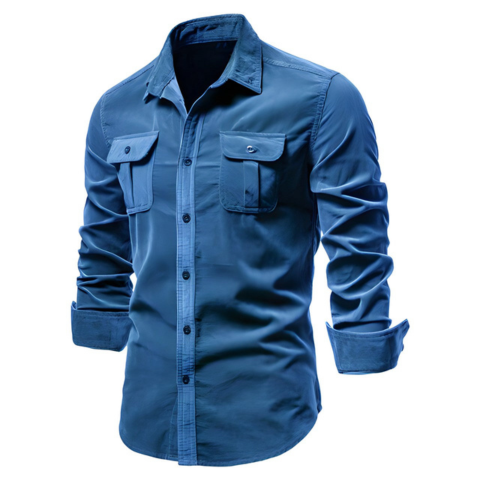 Chemise décontractée à boutons pour homme | Manches longues