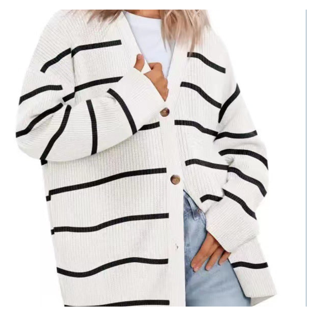 Cardigan de couette en tricot à boutons pour femmes | Chaud