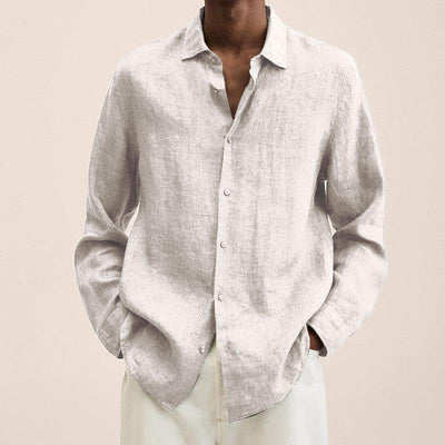 Chemise en lin élégante pour hommes | Manches longues