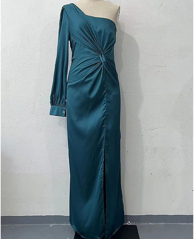 Robe drapée asymétrique pour femme | Maxi