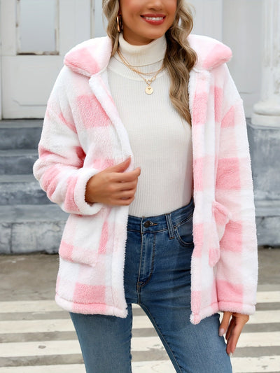 Cleo - Veste Sherpa à carreaux