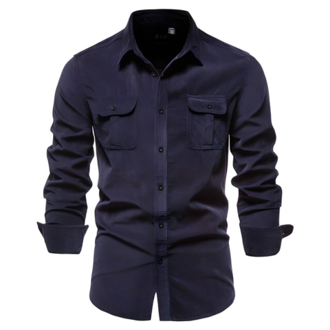 Chemise décontractée à boutons pour homme | Manches longues