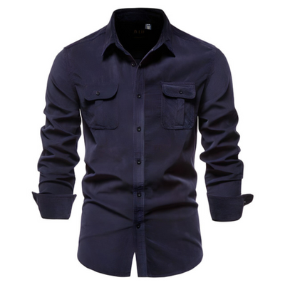 Chemise décontractée à boutons pour homme | Manches longues