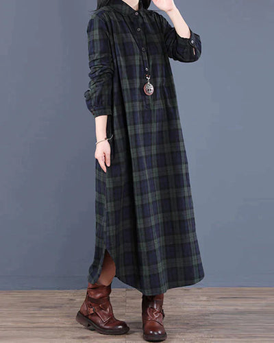 Robe Midi Pour Femmes En Tissu à Carreaux | Maxi