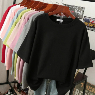 T-shirt femme en coton mélangé doux | Oversize