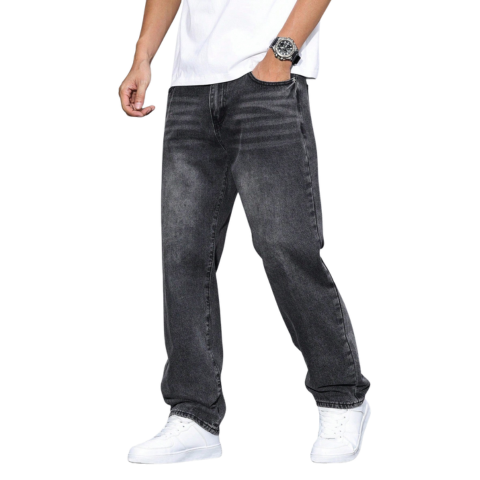 Jeans décontractés confortables pour hommes | Coupe droite