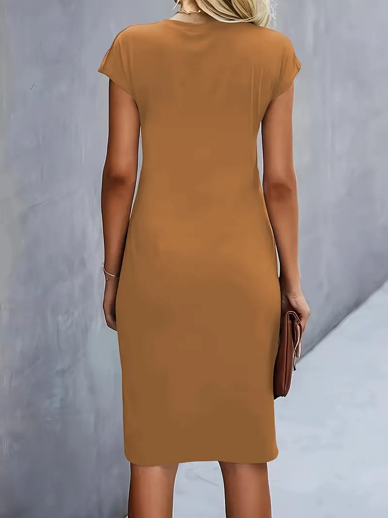 Robe de couleur unie pour femmes | Midi
