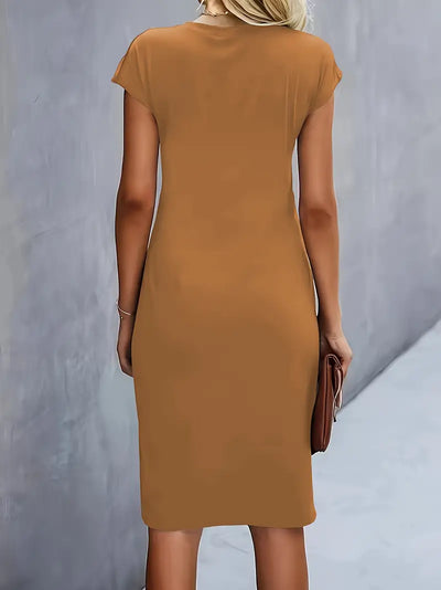 Robe de couleur unie pour femmes | Midi