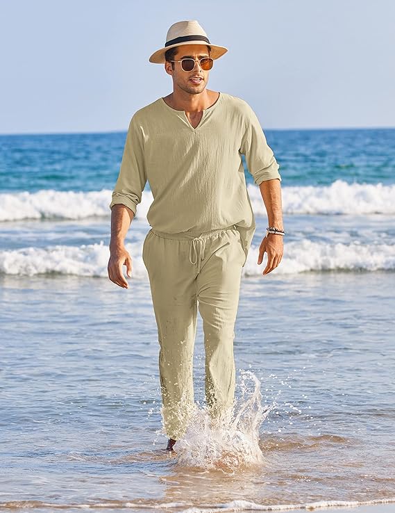 Ensemble en Lin Confortable pour Hommes