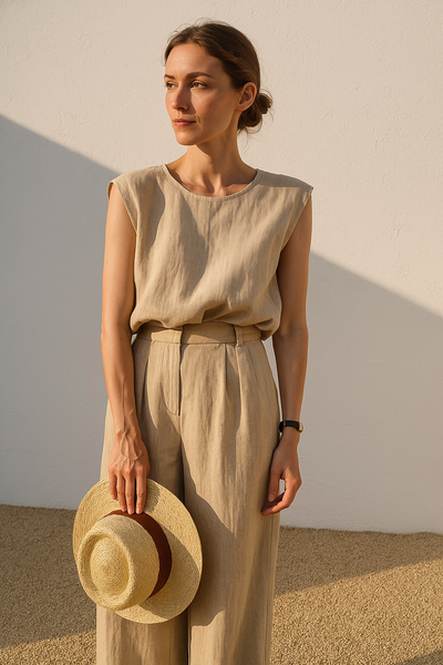 Ensemble d'été en lin pour femmes | Chic