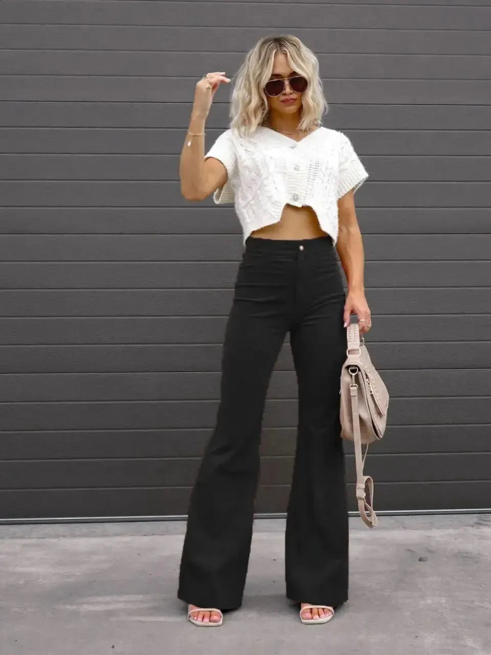 Pantalon évasé en velours côtelé pour femmes | Tendance