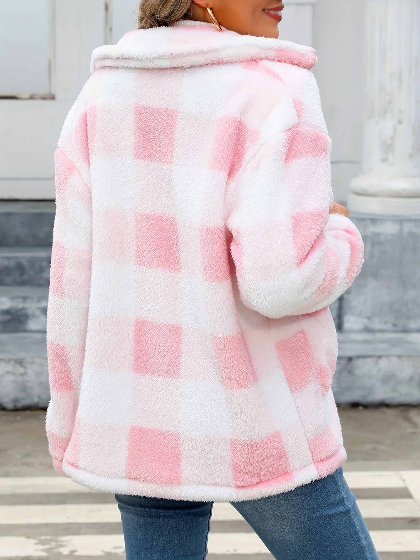 Cleo - Veste Sherpa à carreaux
