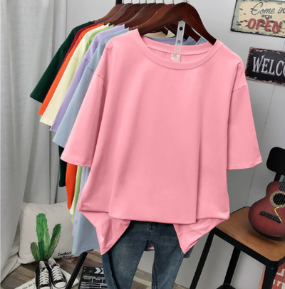 T-shirt femme en coton mélangé doux | Oversize