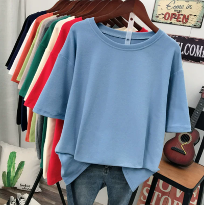 T-shirt femme en coton mélangé doux | Oversize