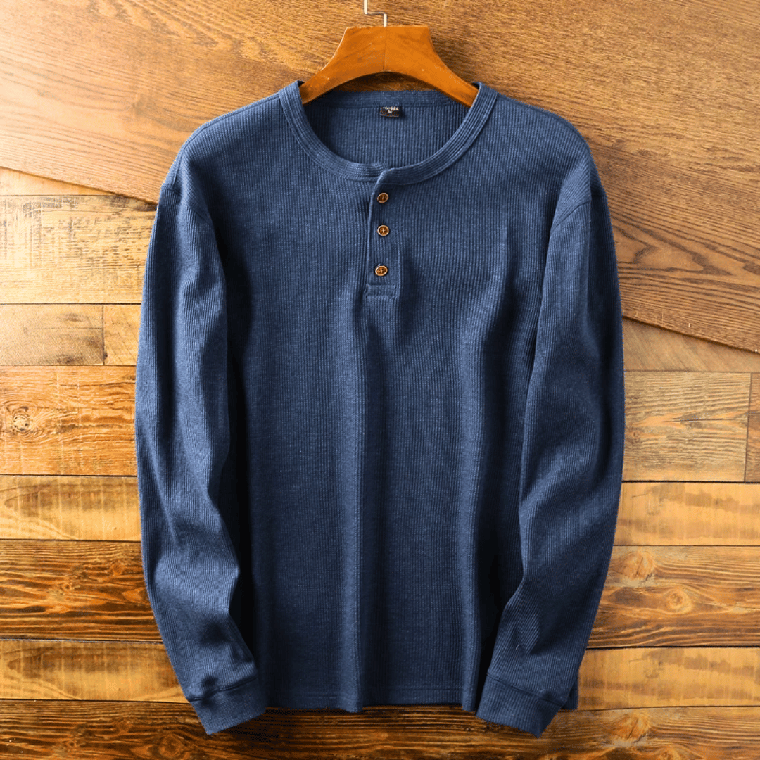 Gustav | Homme - Pull en coton Henley | Manches longues