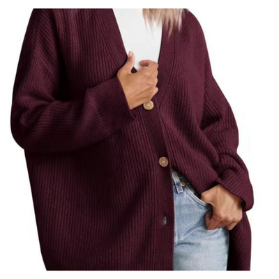 Cardigan de couette en tricot à boutons pour femmes | Chaud