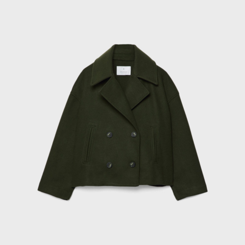 Manteau court à double boutonnage pour femme | Chaud