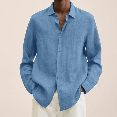 Chemise en lin élégante pour hommes | Manches longues