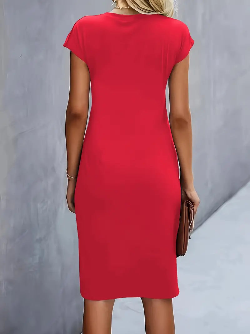 Robe de couleur unie pour femmes | Midi