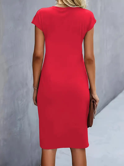 Robe de couleur unie pour femmes | Midi
