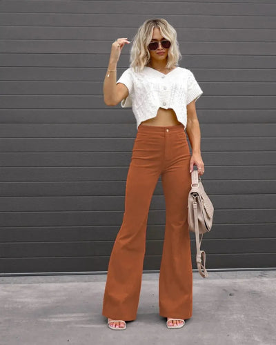 Pantalon évasé en velours côtelé pour femmes | Tendance