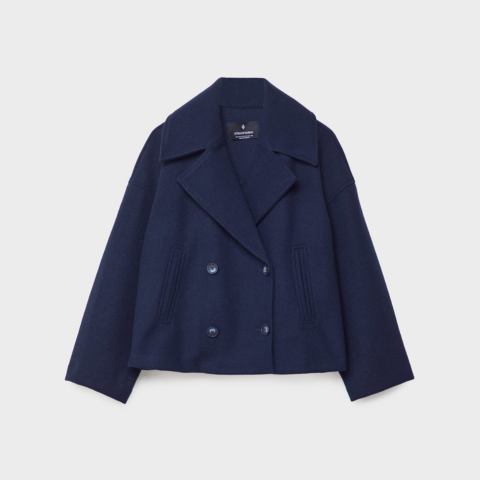 Manteau court à double boutonnage pour femme | Chaud