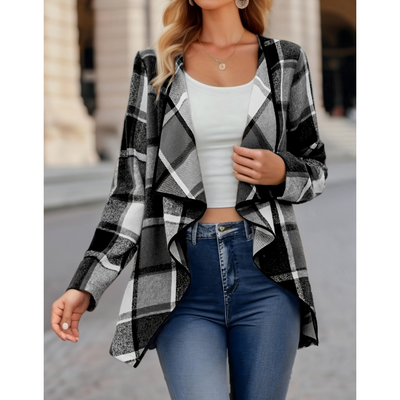 Blazer à carreaux pour femmes | Longue
