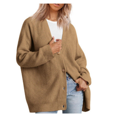 Cardigan de couette en tricot à boutons pour femmes | Chaud