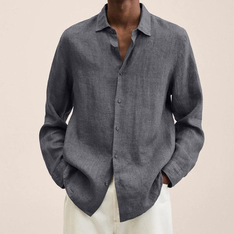 Chemise en lin élégante pour hommes | Manches longues