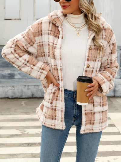 Cleo - Veste Sherpa à carreaux