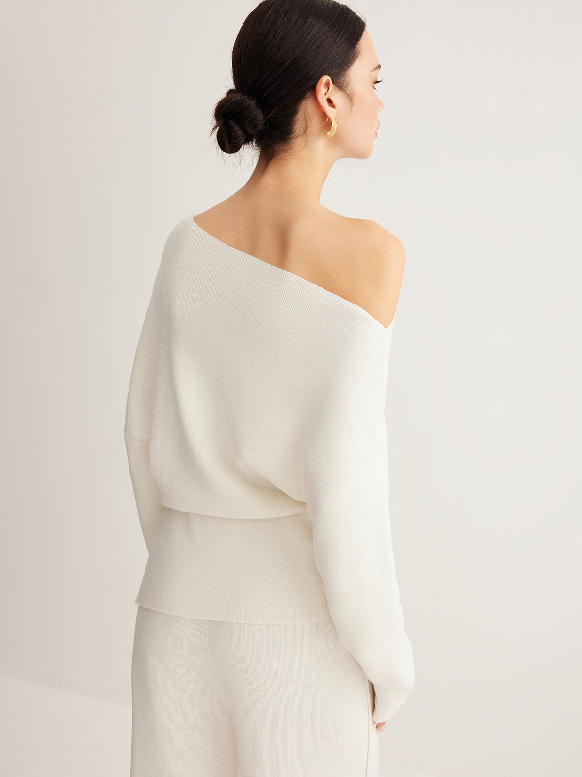 Top asymétrique en tricot pour femmes | Longue