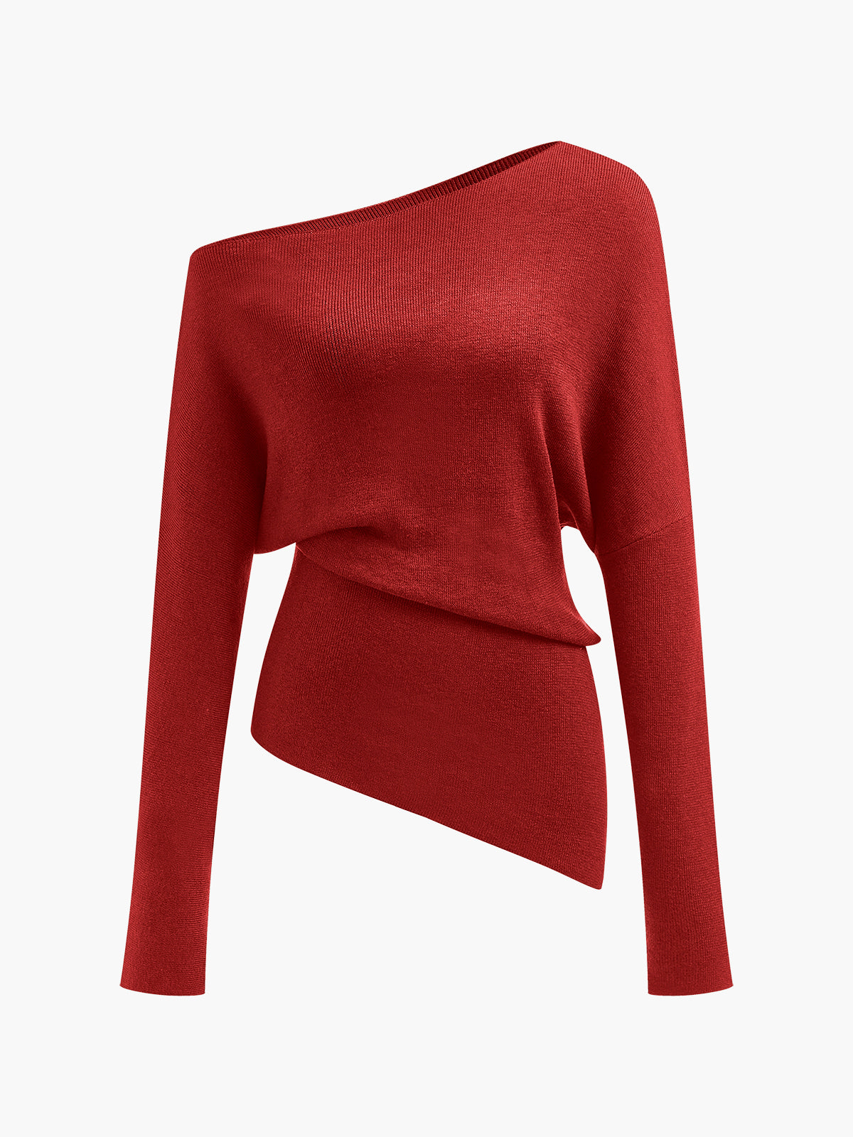 Top asymétrique en tricot pour femmes | Longue