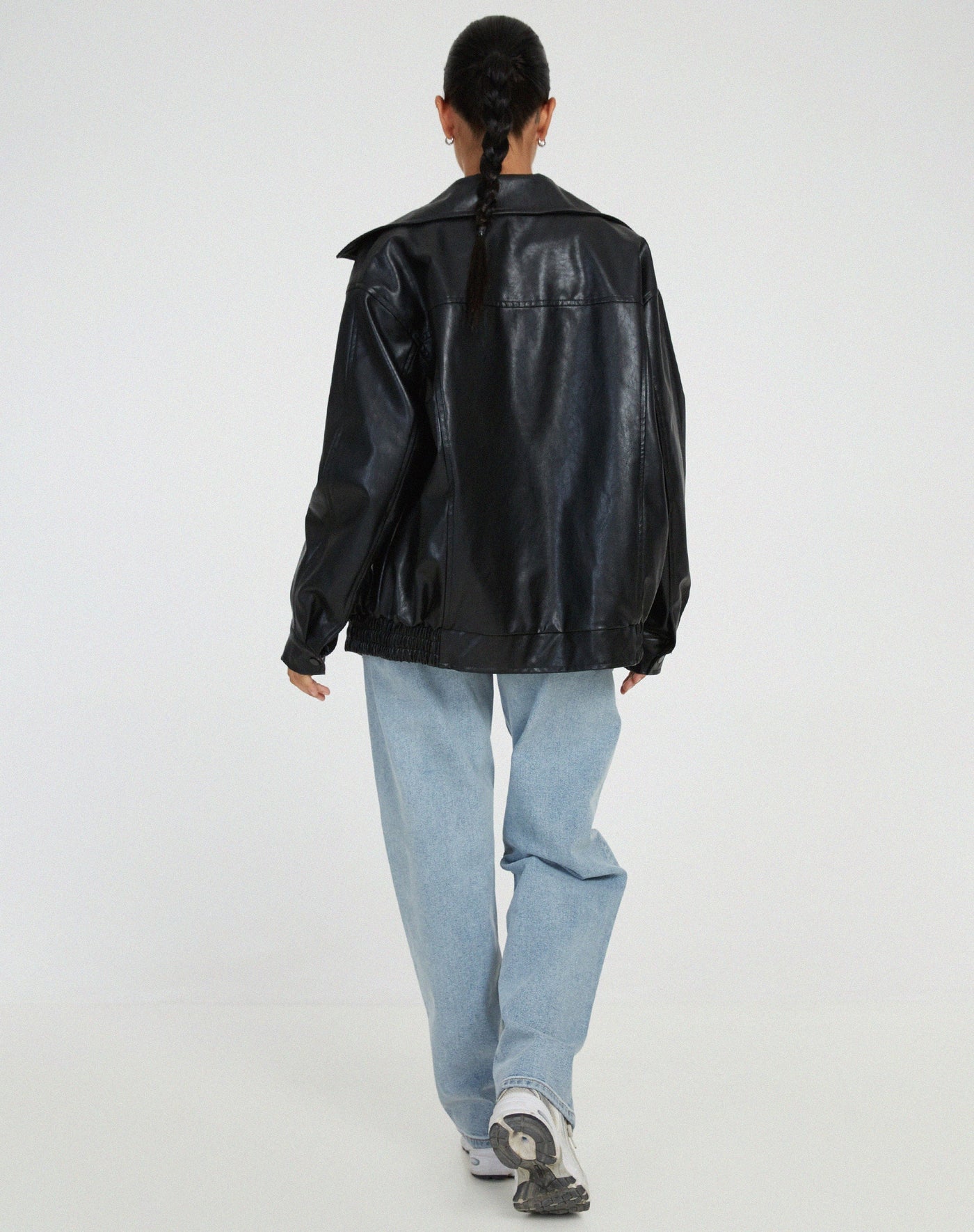 Veste en cuir ample pour femmes | Vintage