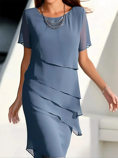 Robe élégante en mousseline à volants pour femmes | Midi