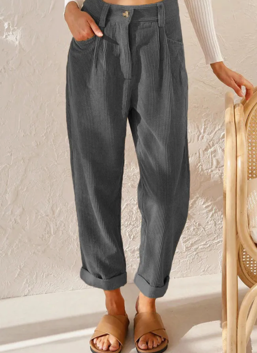 Pantalon en velours côtelé pour femmes | Chic
