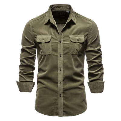 Chemise en velours côtelé pour hommes | Manches longues