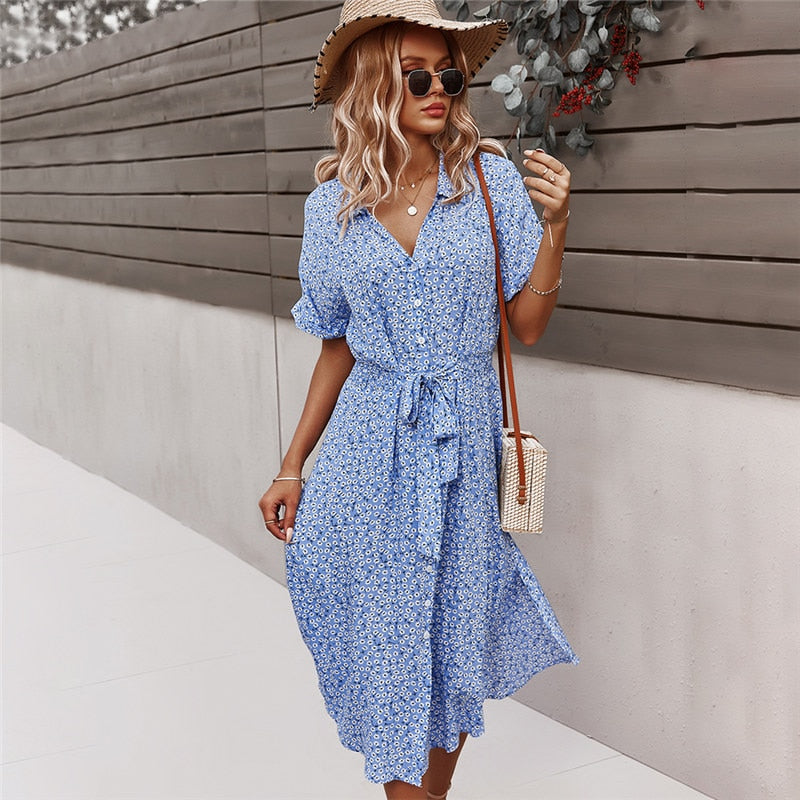 Robe décontractée en coton pour femmes | Midi