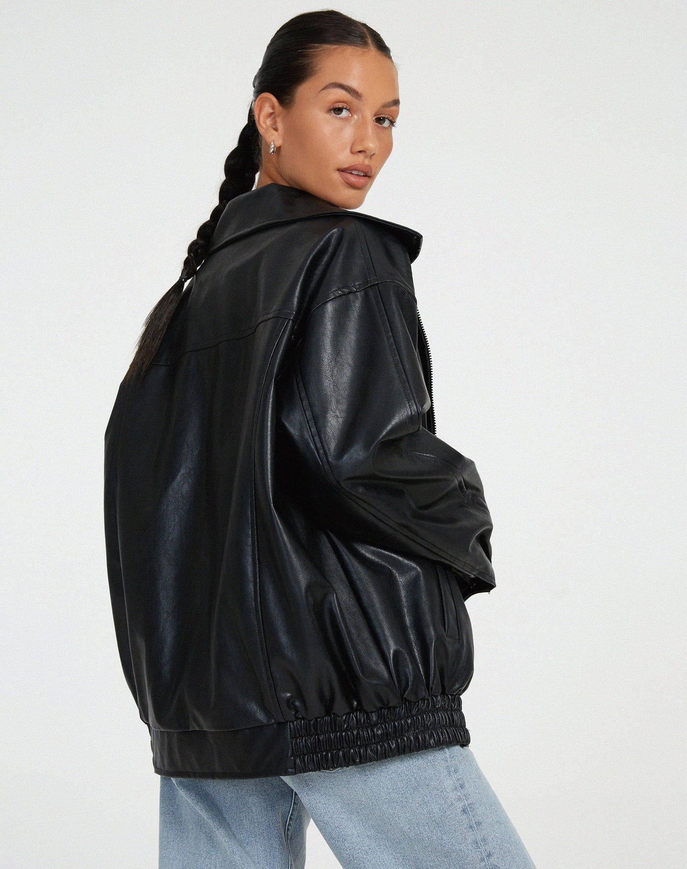 Veste en cuir ample pour femmes | Vintage