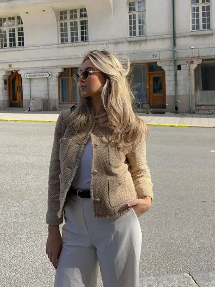 Veste en tweed chic pour femme | Chaude