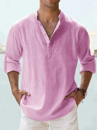 Chemise en lin respirante pour hommes | Manches longues