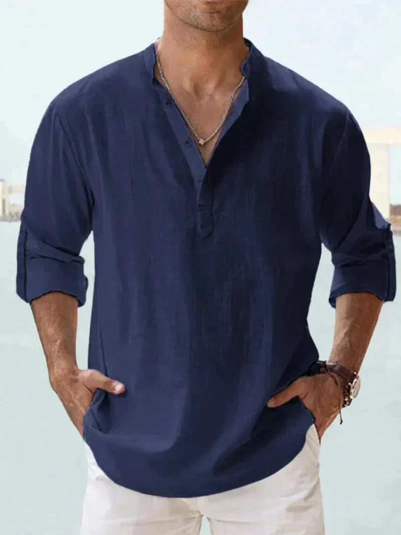 Chemise en lin respirante pour hommes | Manches longues