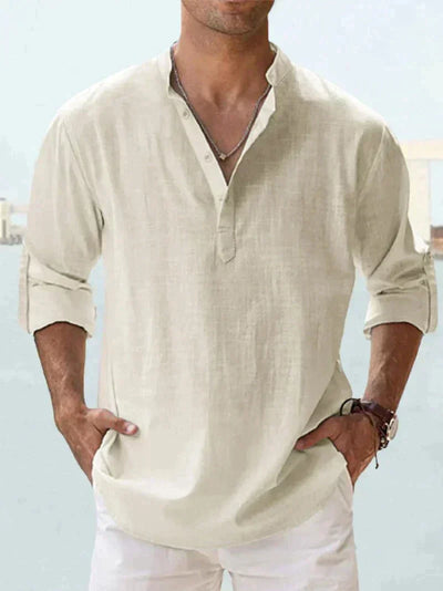 Chemise en lin respirante pour hommes | Manches longues