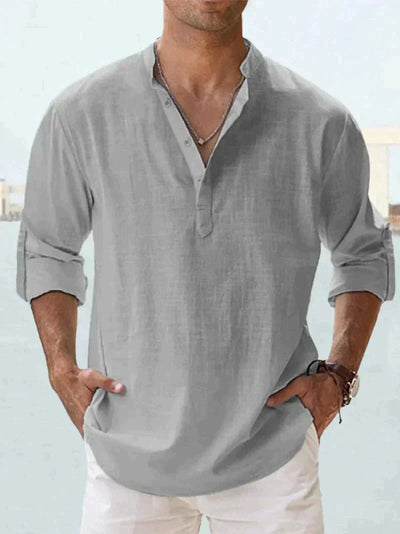 Chemise en lin respirante pour hommes | Manches longues