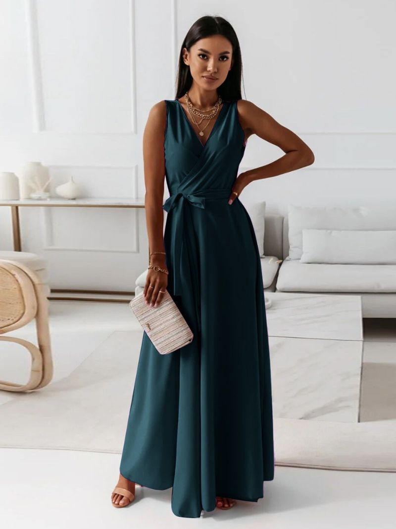 Robe élégante à col en V pour femmes | Midi