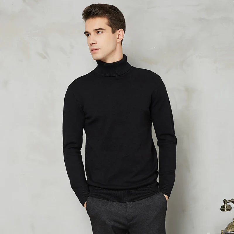 Chandail à col roulé en tricot pour hommes | Chaud
