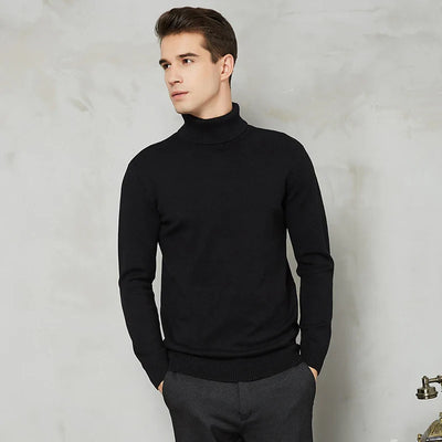 Chandail à col roulé en tricot pour hommes | Chaud