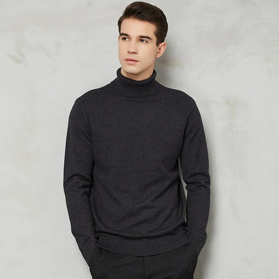 Chandail à col roulé en tricot pour hommes | Chaud