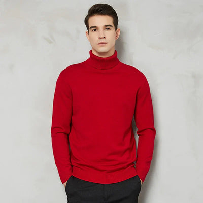 Chandail à col roulé en tricot pour hommes | Chaud